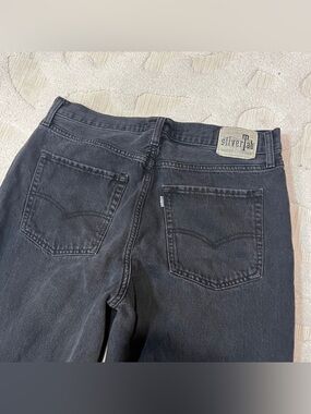 Levis SilverTab Jeans Mens 34x29 Black 94 Baggy Distressed Denim Loose Grunge